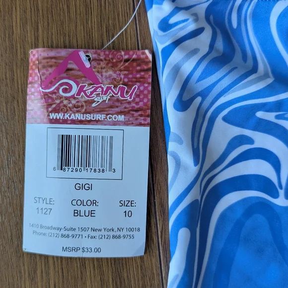 Kanu Surf Girls One Piece GiGi Style 1127 Blue Size 10 NWT - Picture 2 of 7